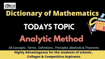 Analytic Method | Dictionary of Mathematics