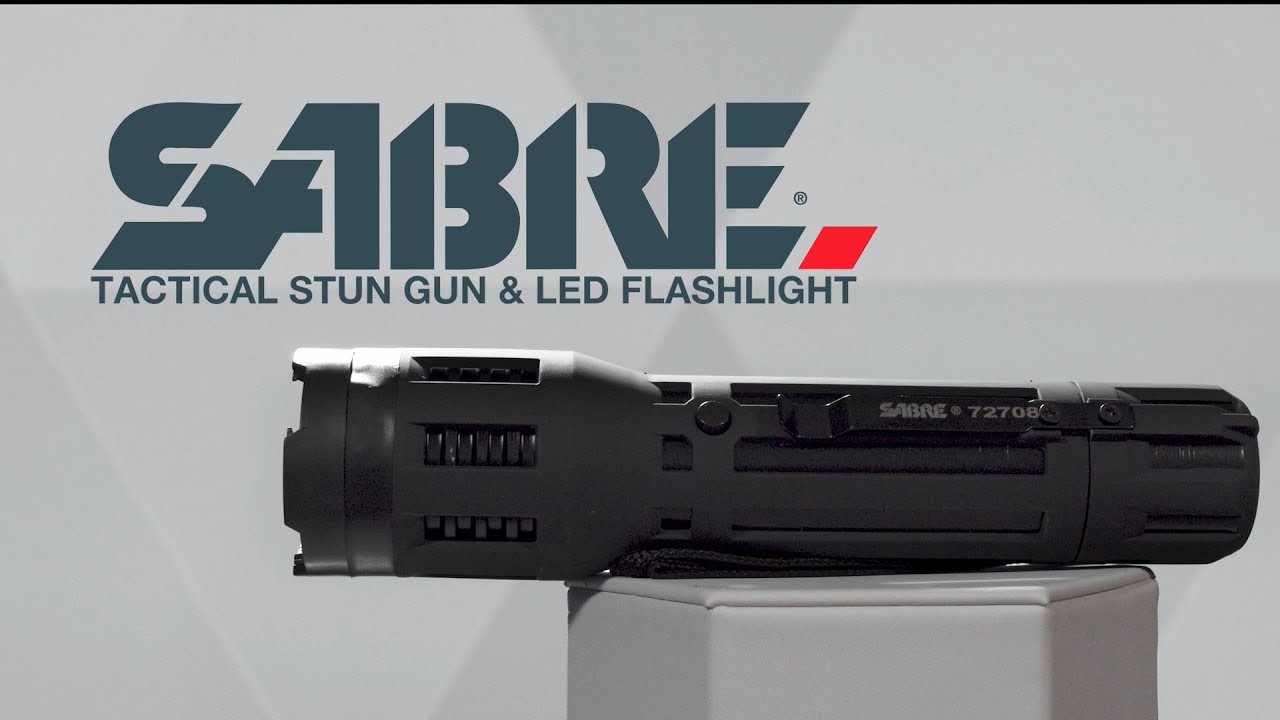 SABRE Tactical Stun Gun and LED Flashlight Multiple Light Settings
