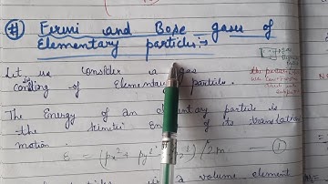 Fermi and bose gases of elementary particles // statistical physics msc 2nd sem