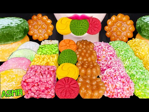 ASMR KOREAN SWEETS, TRADITIONAL DESSERTS, ICE CREAM RICE CAKES 한과, 약과, <strong>다식</strong>, 찰떡 아이스크림 먹방 EATING SOUNDS