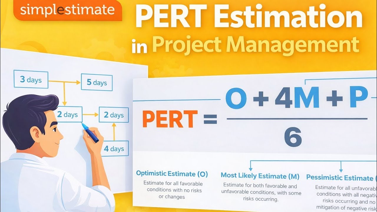 حساب مدة المشروع والمسار الحرج طريقة PERT (ادارة مشاريع 10) (ج 1 )