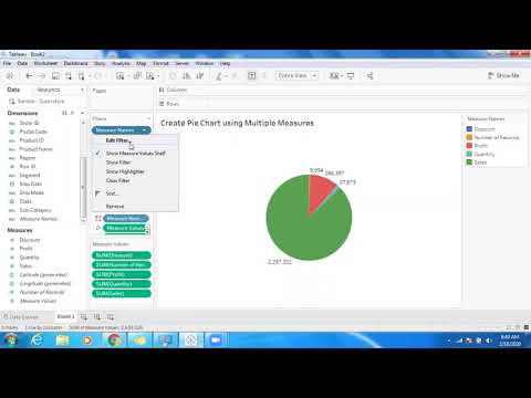 Pie Chart using Multiple Measures in Tableau