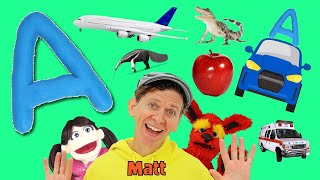 Letter A Song | Learn the Alphabet with Matt | What Starts with A?
