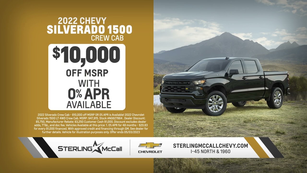 New 2022 Silverado Crew Cab with $10,000 off MSRP in Houston, TX | Sterling McCall Chevrolet