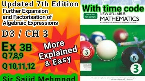 D3 math|Ch 3|Ex 3B|Q7_8_9_10_11_12|New Updated 7th Edition|New Oxford Mathematics3|Sir Sajid Mehmood