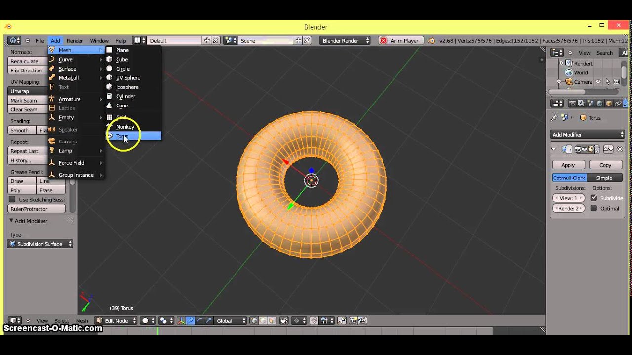 tutorial karakter donat blender 