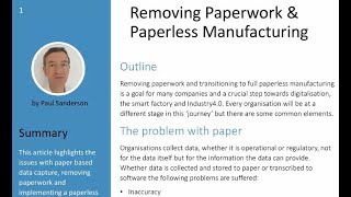 Removing Paperwork & Paperless Manufacturing