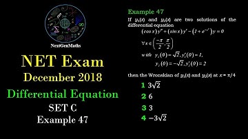 CSIR NET MATHEMATICS Quick Solution : NET Exam DEC 2018 [ Differential Equation ] Ex 47 (Set C)