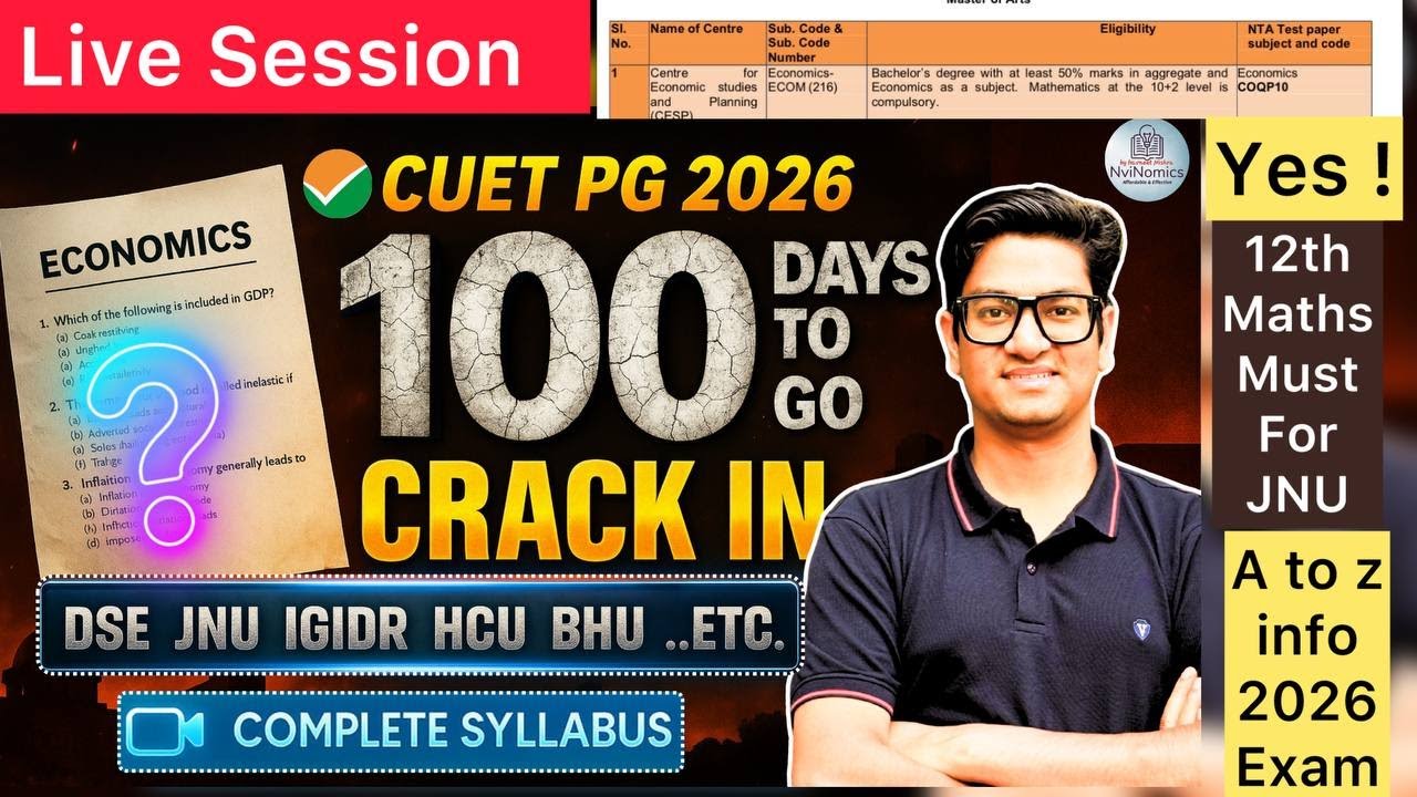 Last 100 days Final Strategy CUET PG ECONOMICS 2026 || New Eligibility ...