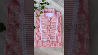 Collar Neck Design with Button Placket