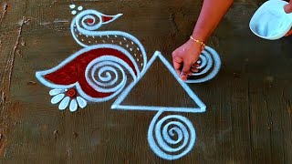 karthigai deepam brids kolam|fridaykolam|beautiful kolam|simple rangoli|Super muggulu|pandagamuggulu