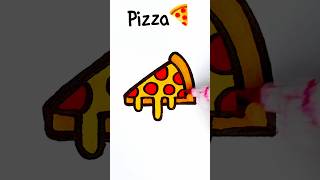 Easy drawing cheesy salami pizza #kids #easydrawing #drawing #howtodraw #pizza #doodle