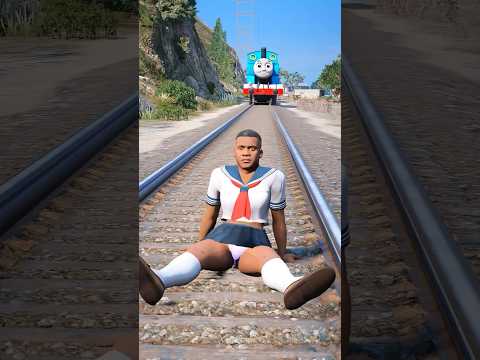 Видео: GTAV: FRANKLIN SAVING FRANKLIN GIRLFRIEND FROM THOMAS THE TRAIN #shorts #trains