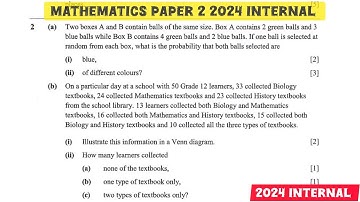 SETS | Venn Diagram | 2024 Mathematics Paper 2 Internal Question 2 b #schoolexam