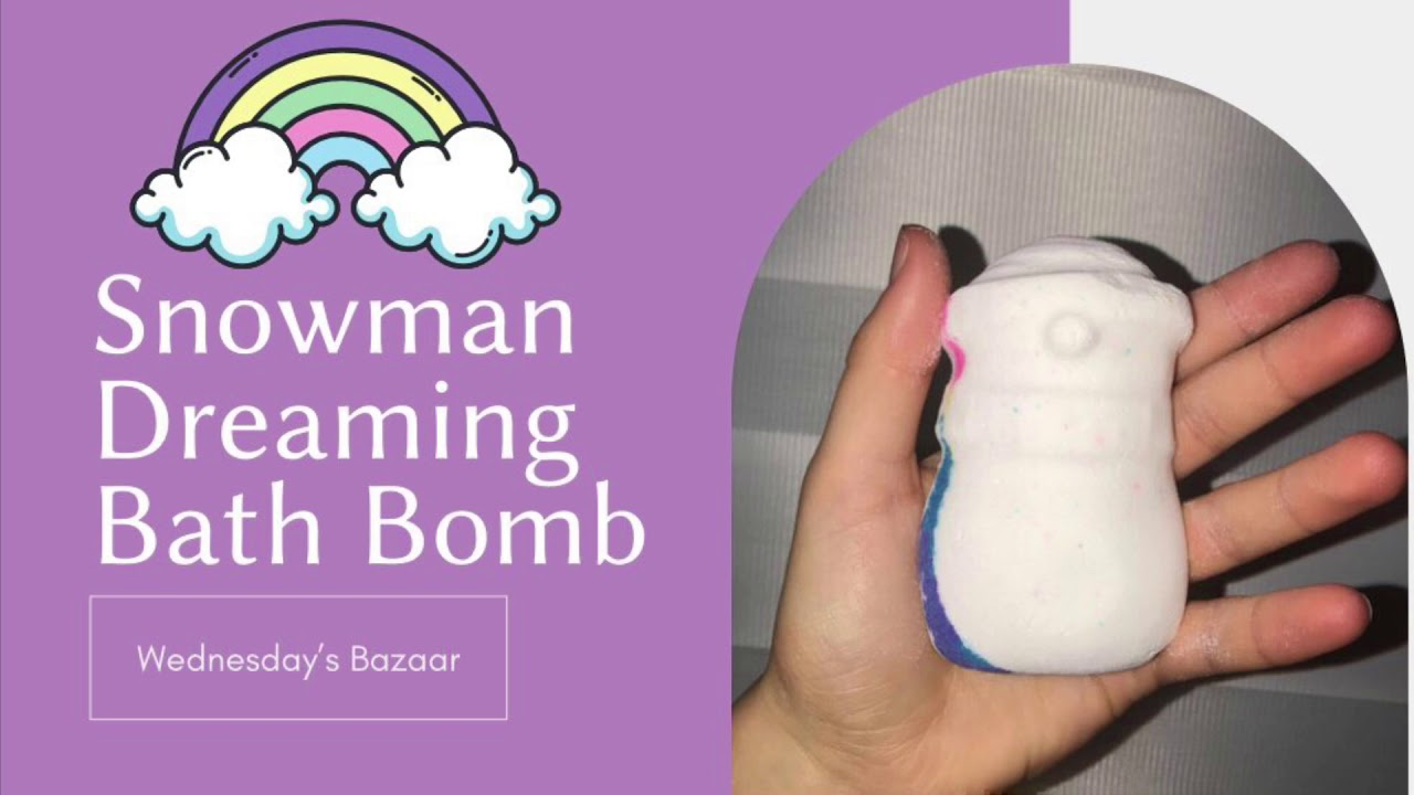 LUSH COSMETICS 💙 Snowman Dreaming Bath Bomb Demo and Review ⛄️😴