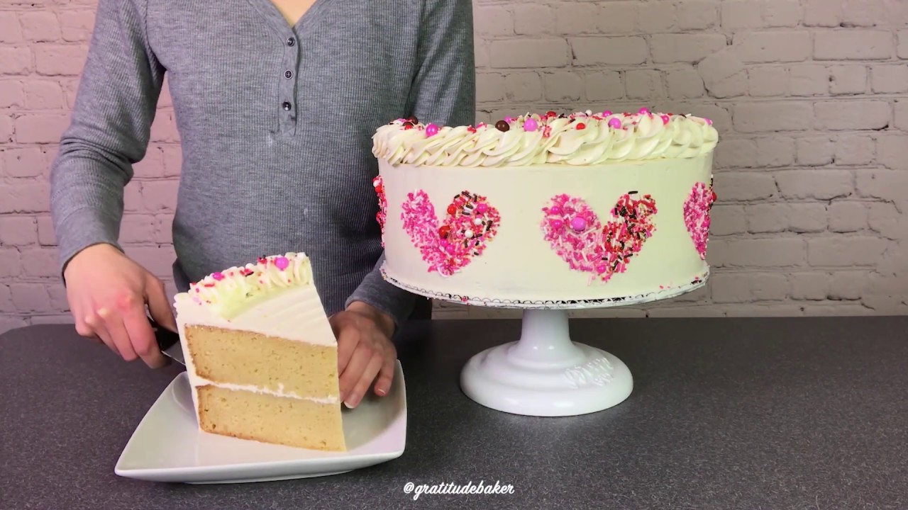 Sprinkle Heart Valentine's Day Cake Gratitude Baker YouTube