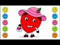 How to draw Cute Strawberry 🍓 Step by step tutorial