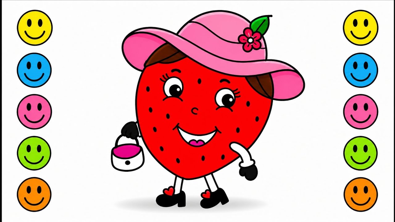 How to draw Cute Strawberry 🍓 Step by step tutorial - YouTube