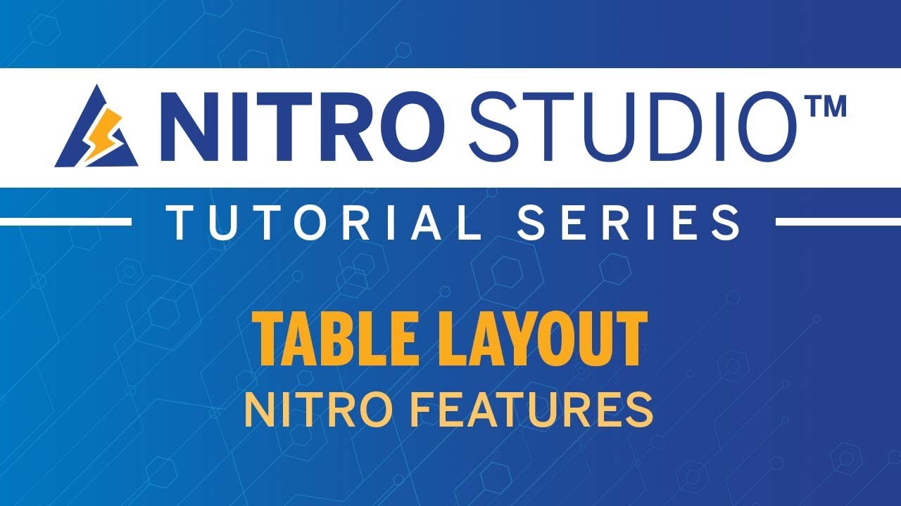 NITRO Studio New Feature: Table Layout