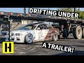 BMW Tandem Drifting Battle UNDER a Trailer! We Finally Raised it Up