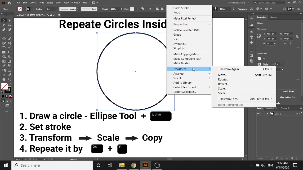 How To Draw Circles Inside Circle In Adobe Illustrator 2020 Repeate