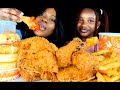 POPEYES FRIED CHICKEN MUKBANG EATING WITH MY DAUGHTER POPEYES STRAWBERRY BISCUITS | ASMR EATING FOOD