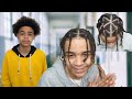 Easy Triangle Part Box Braids for Men / Boys ft. my little brother