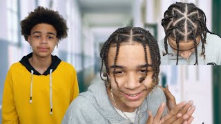 Easy Triangle Part Box Braids for Men / Boys ft. my little brother