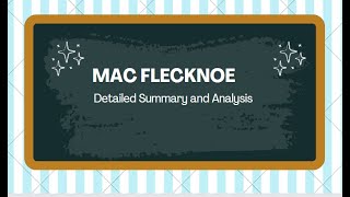 Mac Flecknoe By John Dryden Detailed Summary And Ysis English Literature