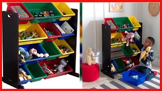 Great product -  KidKraft Wooden Sort It & Store It Bin Unit with 12 Plastic Bins - Primary & Espres