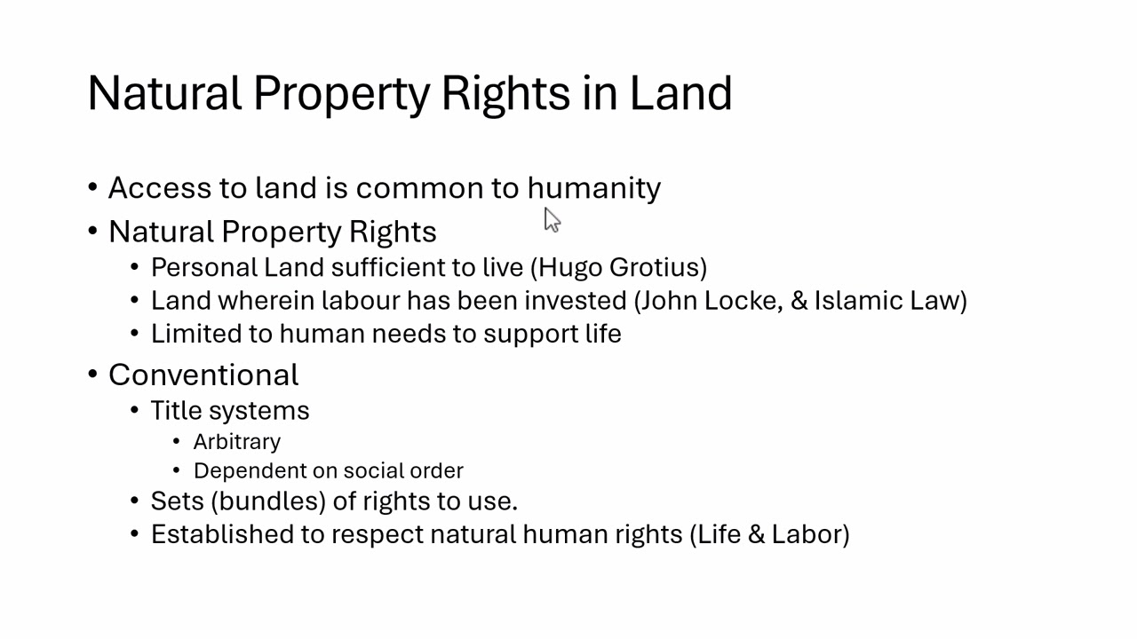 Realist Property Theory 03: Property Rights in Land