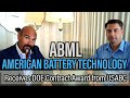 AMERICAN BATTERY TECHNOLOGY COMPANY Receives DOE Contract Award from USABC