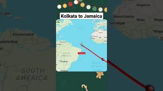kolkata to Jamaica travel by boat⛵🌍 #travel #tour #world #map #maps #tourvideo #dhaka #jamaica #reel