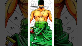 Coloring By Numbers Coloring Page Of Zoro Roronoa zoro OnePiece