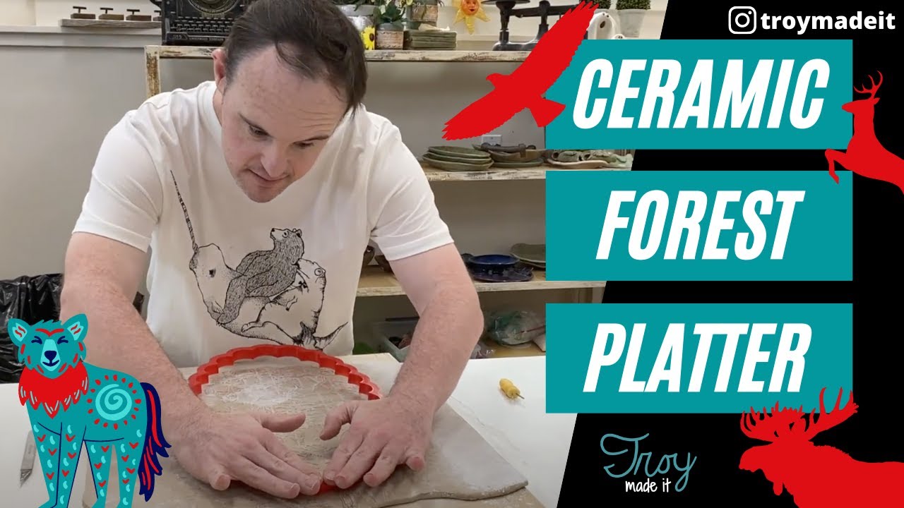 Making Slab Pottery & Hand Building A Ceramic Forest Platter Pottery