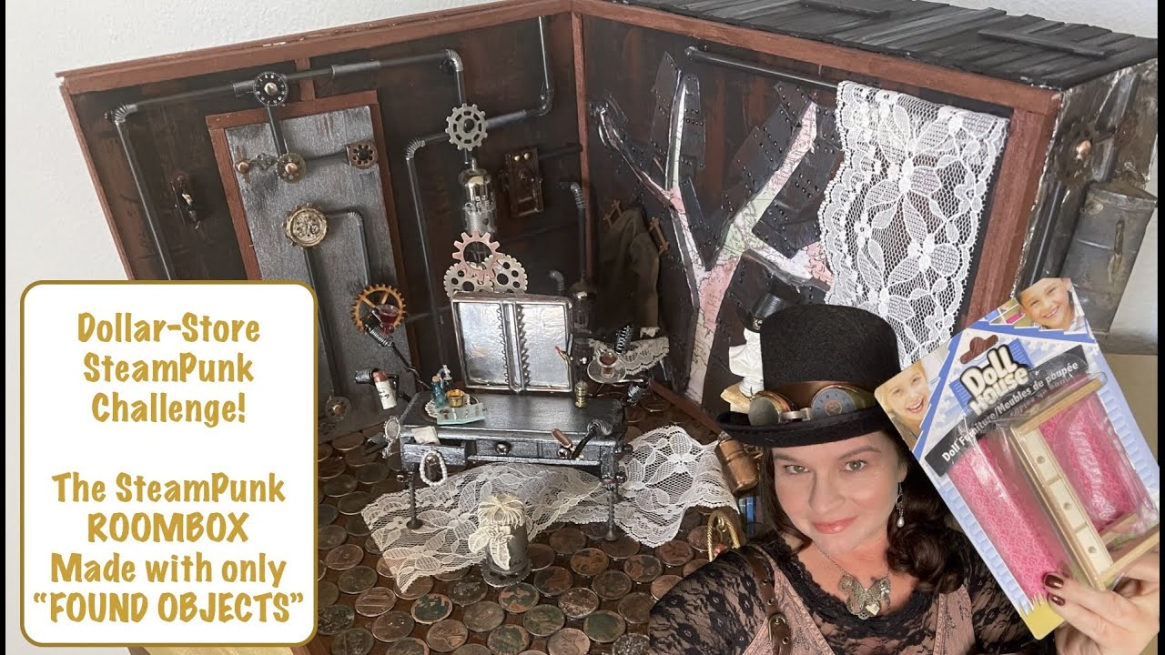 Челлендж по преображению долларовой ёлки! Создание комнатного бокса/диорамы в стиле стимпанк!