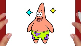 How to Draw Patrick Star Easy | SpongeBob Friend Drawing Tutorial