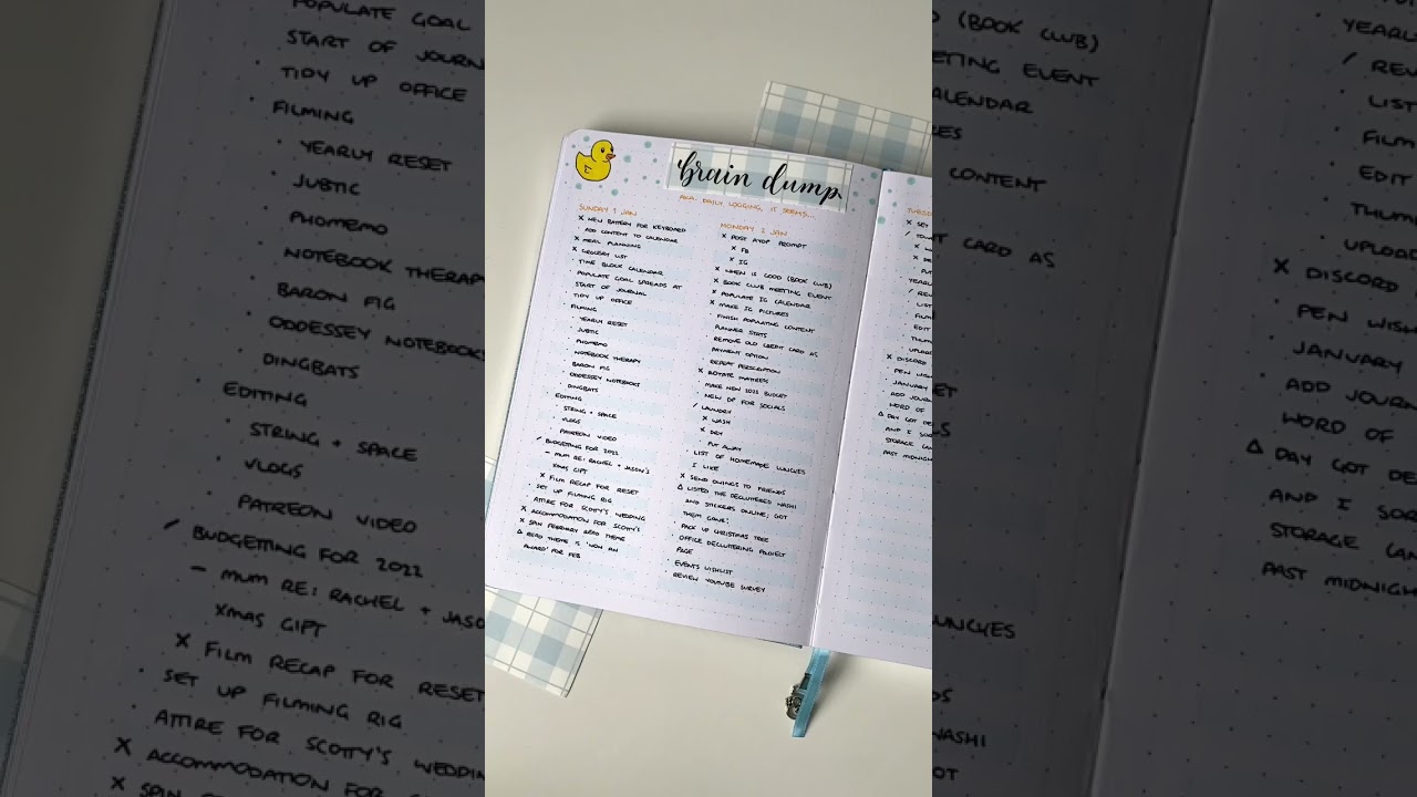 🩳 My rubber duck January bullet journal setup 