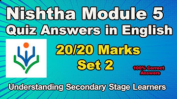 NISHTHA Module 5 Quiz Answers in English | Module 5 Secondary Level Quiz Answers | Set 2