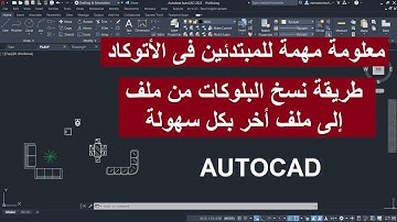 للمبتدئين معلومة مهمة طريقة نسخ البلوكات من ملف الى ملف اخر بكل سهولة فى الاتوكاد | AUTOCAD