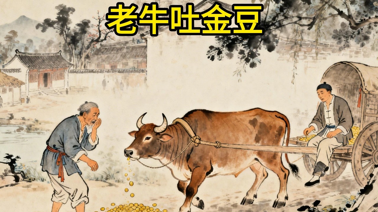 7歲牧童替地主放牛分文不給，臨走時只牽走一頭瘸腿老牛！誰料老牛夜夜口吐金豆，地主悔哭#民間故事 #故事頻道 #感人故事 #情感