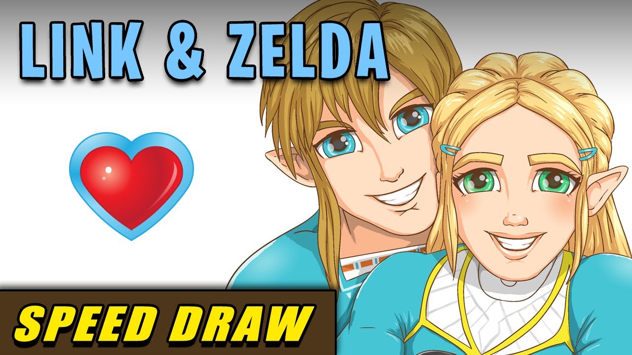 Drawing Link and Zelda from The Legend of Zelda | BOTW | Speed draw | Speedpaint