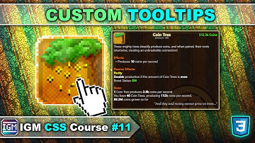 Custom Tooltips | Idle Game Maker CSS COURSE #11