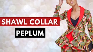 SHAWL COLLAR PEPLUM JACKET | Cutting & Stitching | Wrap Peplum Top with Shawl Collar | The SILEM