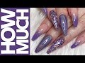 How Much - Holo Purple Ombre Glitter Nails