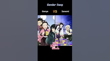 GENDER SWAP♀️🔁♂️ Genya VS Sanemi | #KimetsuNoYaiba 性別交換 #DemonSlayer