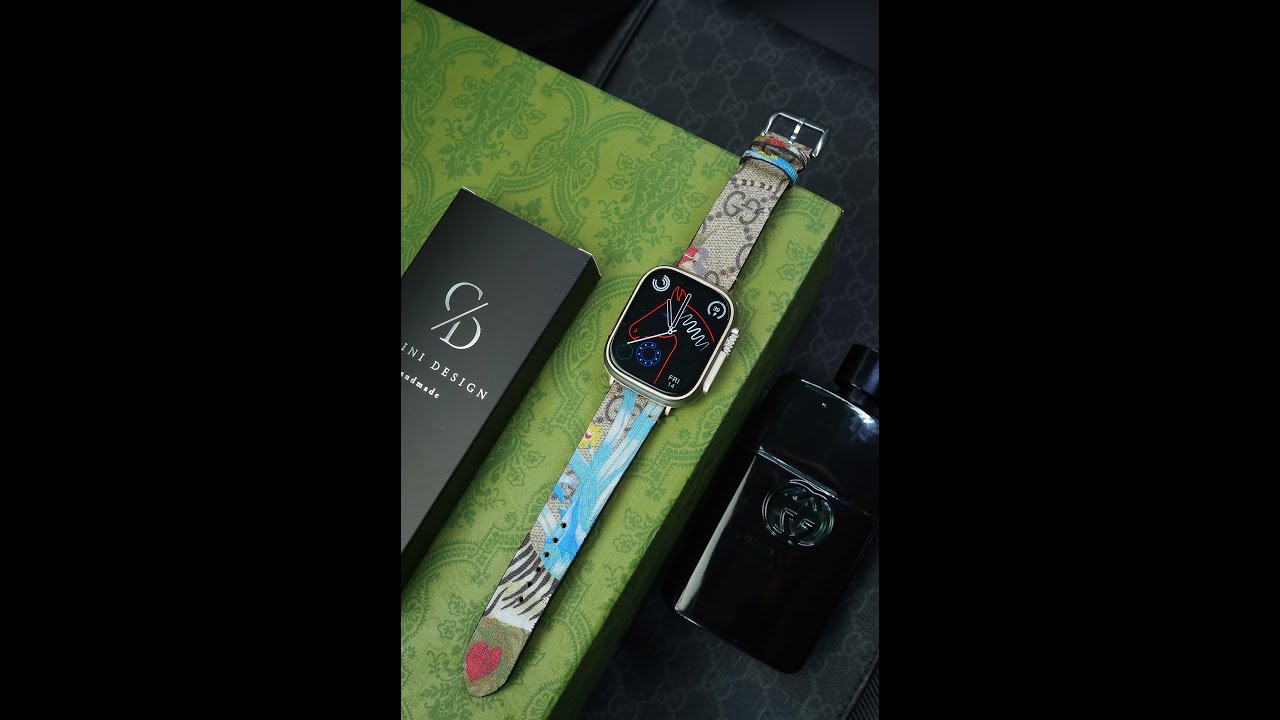 Unbox & Review Upcycled Gucci Tiger Watch Band from celinidesign.com on Apple Watch Ultra