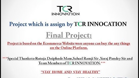 TCR INNOVATION PROJECT as Front End Developer intern at TCR Innovation.