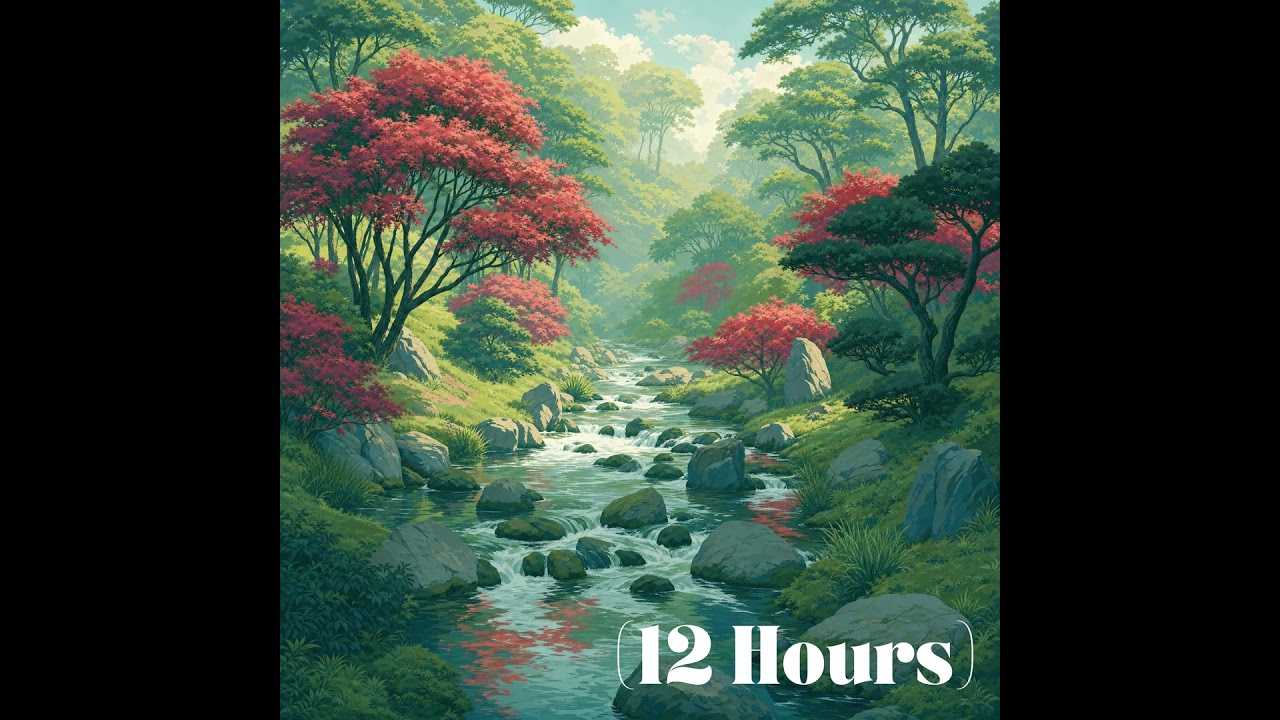 Garden Stream Sounds for Sleep 🌿 Silky Smooth Water Flow | Sleep Sound (12 Hours)