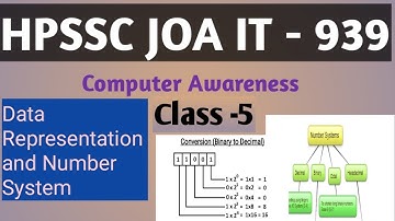 JOA IT-939 Class-5  (Computer Awareness) Data Representation and Number system||Preparing Joa - IT